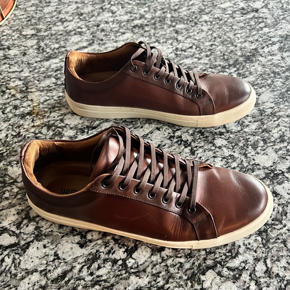 Thursday Men's Brown Leather Sneakers - Picture 4 of 5